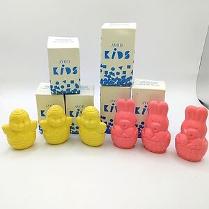 Vintage 6 Avon Kids Box Lot Mini Soaps Easter Soap Bunny & Chick